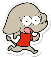 Obraz premium sticker of a cute cartoon elephant