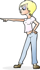 cartoon woman pointing