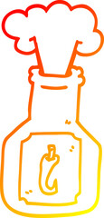 Fototapeta premium warm gradient line drawing cartoon hot chili sauce