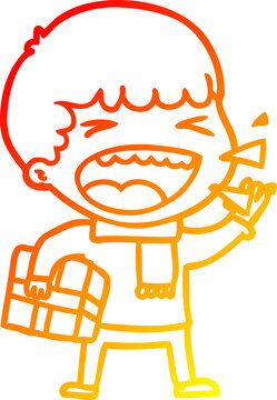 recommend clip art: warm gradient line drawing cartoon laughing man