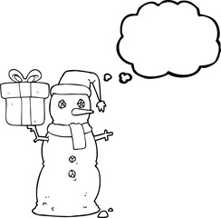 thought bubble cartoon snowman