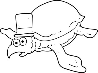 black and white cartoon turtle