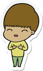 Obraz premium sticker of a happy cartoon boy