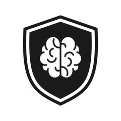 Shield with brains. illustration