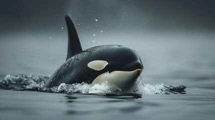 Majestic orca breaching the surface with sheer power and elegance. 