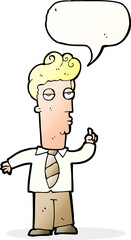 cartoon bored man asking question with speech bubble