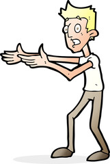 cartoon man desperately explaining