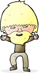 cartoon happy man with beard