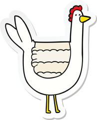 sticker of a cartoon chicken