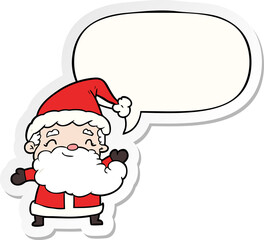 cartoon santa claus and speech bubble sticker