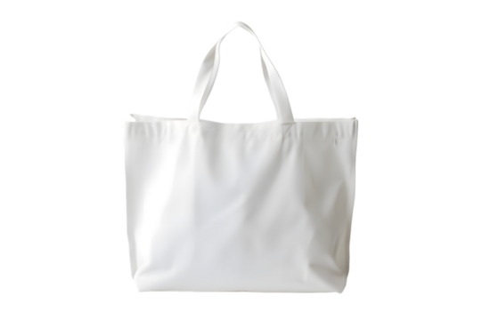 White tote bag mock up isolated on transparent background