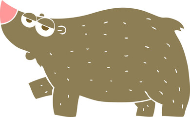 flat color illustration of a cartoon bear