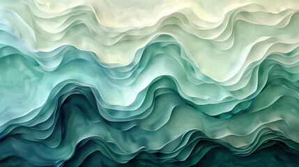 Obraz premium Elegant abstract background of turquoise waves flowing with a smooth, soft texture, ideal for serene and modern creative designs. 