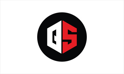 QS initial letter polygon icon gaming logo design vector template. batman logo, sports logo, monogram, falcon, war game, symbol, playing logo, abstract, fighting, typography, icon, minimal, premier 