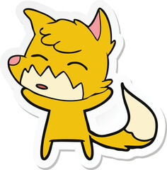 sticker of a cartoon fox