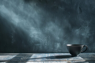 Moody still life photography against a textured slate blue background.
