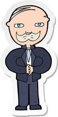 Fototapeta premium sticker of a cartoon old man with mustache