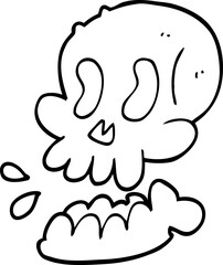 funny line drawing cartoon skull