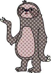 quirky comic book style cartoon sloth