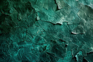 Abstract artwork against a textured emerald green background.