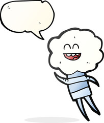 speech bubble cartoon cute cloud head creature