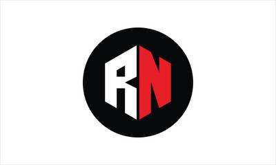 RN initial letter polygon icon gaming logo design vector template. batman logo, sports logo, monogram, falcon, war game, symbol, playing logo, abstract, fighting, typography, icon, minimal, premier 