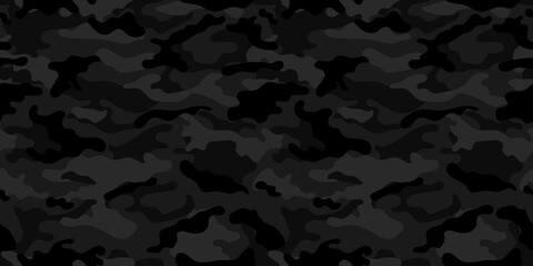 Trendy camouflage military pattern. Dark camouflage pattern for clothing design. - obrazy, fototapety, plakaty