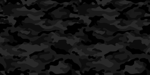 Fotobehang Trendy camouflage military pattern. Dark camouflage pattern for clothing design. © Osipov Art