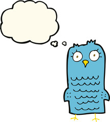 cartoon bird with thought bubble