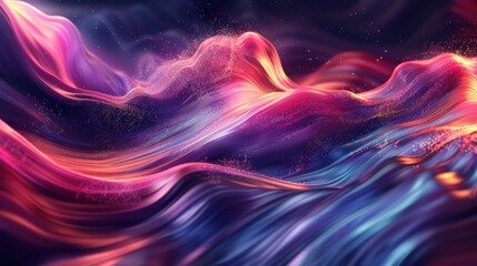 Vivid liquid waves abstract background. Generative AI - obrazy, fototapety, plakaty