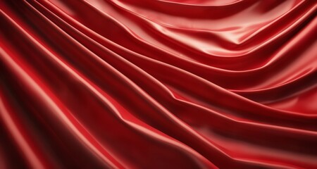  Vibrant red silk fabric, luxurious and smooth