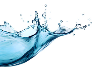  Blue water splash isolated on transparent background