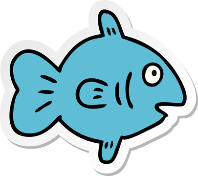 sticker cartoon doodle of a marine fish