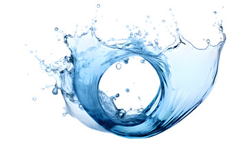  Blue water splash isolated on transparent background