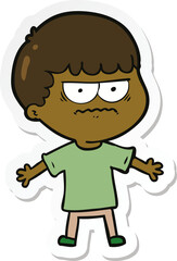 sticker of a cartoon angry man
