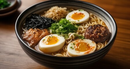  Delicious Asian noodle dish with eggs and vegetables