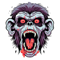 Obraz premium t-shirt design sticker icon logo monkey mask character scary, character