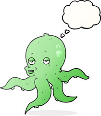 thought bubble cartoon octopus