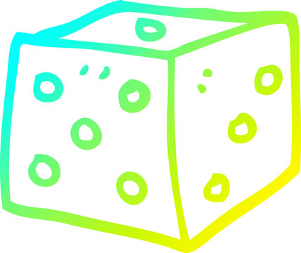 recommend clip art: cold gradient line drawing cartoon red dice