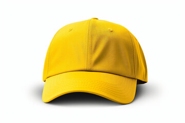 Yellow cap isolated on white