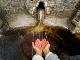 Healing Embrace: Hands in Nature's Spa