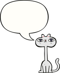 cartoon cat and speech bubble