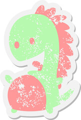 happy dinosaur grunge sticker