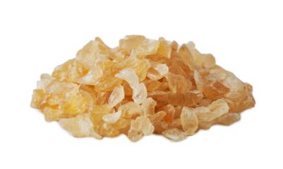 acacia or arabic gum isolated on white food background