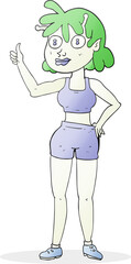 cartoon alien gym girl