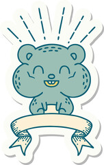 sticker of tattoo style happy hamster