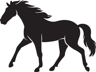Obraz premium black horse silhouette vector illustration design