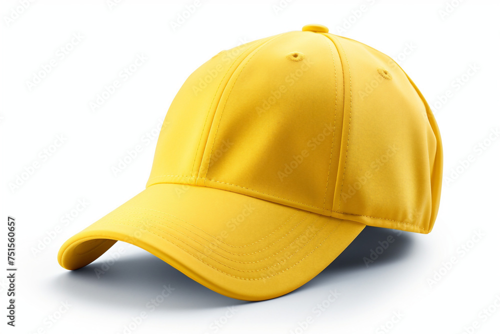 Wall mural yellow baseball cap isolated