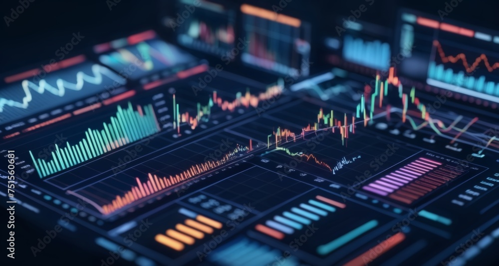 Poster advanced financial dashboard with real-time data and analytics