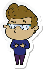 Obraz premium sticker of a cartoon cool guy